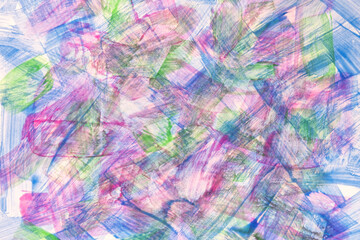 Abstract art background light blue and purple colors. Watercolor painting on canvas with vibrant color strokes.