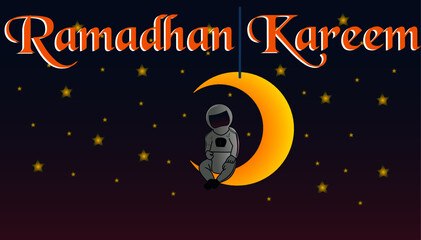 Ramadhan kareem with baby astronout