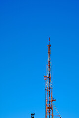 mobile telephone radio network antenna base station on telecommunication mast radiating signal