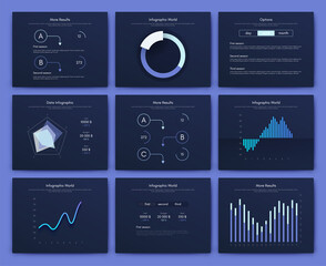 Fototapeta premium Modern infographic vector elements for business brochures. Use in website, corporate brochure, advertising and marketing..