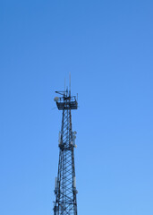 mobile telephone radio network antenna base station on telecommunication mast radiating signal