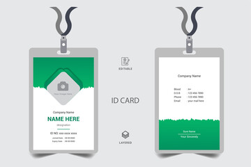 Office identity card and personal security badge, press event pass template