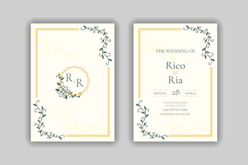 Wedding invitation template, background floral wedding invitation.
