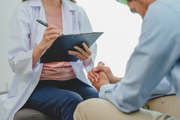 psychologist counselling to a patient during talking therapy stressed mental health