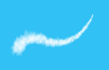 Plane track isolated on blue background.
