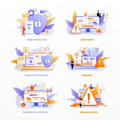 Data Privacy Icons Compositions