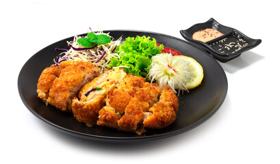 Katsu Stuffed with Mixed Vegetables and Chees