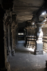 columns and walls of old hindu temple