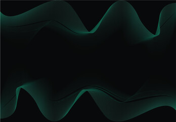 Modern 3D wave curves abstract presentation background. Abstract decoration, black texture, halftone gradient, vector illustration.