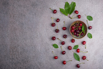 Cherry harvest on the stone table