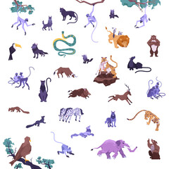 Jungle Animals Icon Set