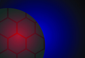 Fototapeta premium illustration like a red soccer ball. with a black and blue gradation background. vector