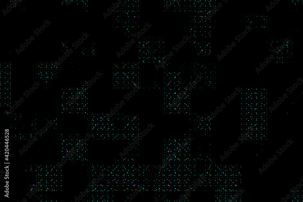 Aufkleber Abstract technological background with broken display effect on dark backdrop