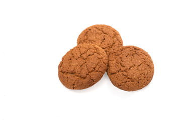 oatmeal cookies isolated on a white background