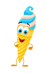 Funny Ice cream with eyes - Summer Things Collection. Cartoon funny characters