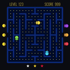 Old video game eating background © vectortatu