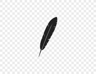 Feather icon on transparent background. Vector illustration.