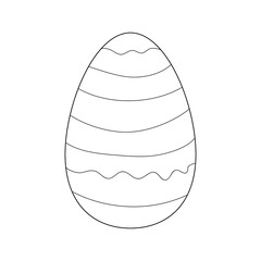 Easter Egg With Ornament For Your Design. Coloring book for kids. Hand drawn vector design.