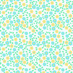 Simple cute pattern in small-scale flowers. Millefleurs. Liberty style. Floral seamless background for textile or book covers, manufacturing, wallpapers, print, gift wrap and scrapbooking.