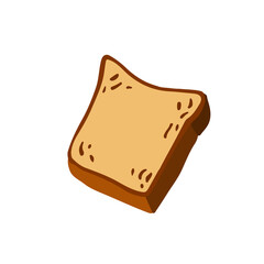 Hand draw a slice of bread and butter on a white background isolated
