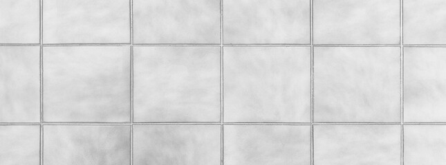 Panorama of Outdoor white block stone floor pattern and background seamless