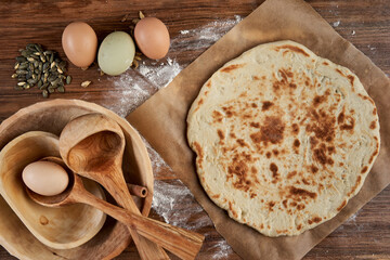 Flat bread with seeds