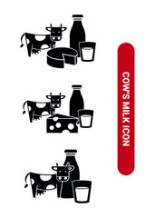 Vector image. Cow milk icon.