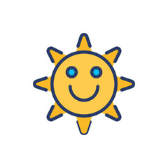 Smiling Sun icon in vector. Logotype