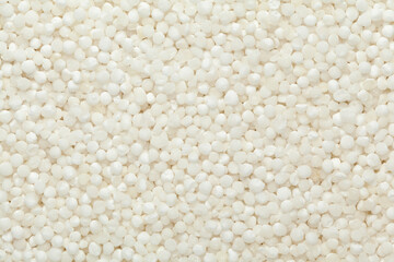 close-up organic white  sago or sabudana big size Full-Frame Background. Top View