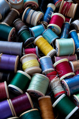 Colourful cotton reels