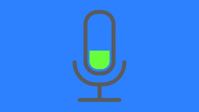 マイク音量アニメーション　グリーン　ループ　ブルーバック　クロマキー　4K