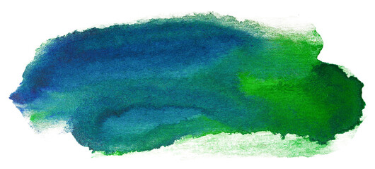 Watercolor texture background green blue spot