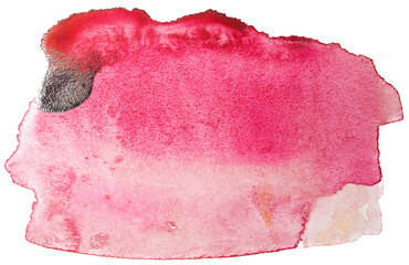 red watercolor spot on white background with texture.