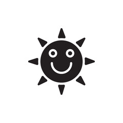 Smiling Sun icon in vector. Logotype