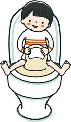 Baby is being potty trained. 