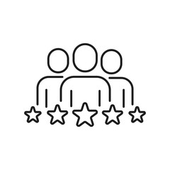Luxury Teamwork related vector linear icon. Synergy, collaboration, research. Editable stroke