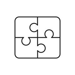 Teamwork puzzles related vector linear icon. Synergy, collaboration, research. Editable stroke