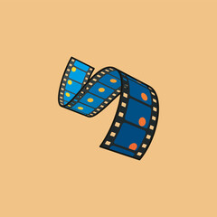 Animation movie film strip vector illustration for International Animation Day on October 28