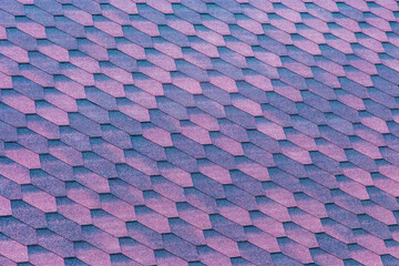Fototapeta premium Roof tile purple color geometric pattern, mosaic texture, square background