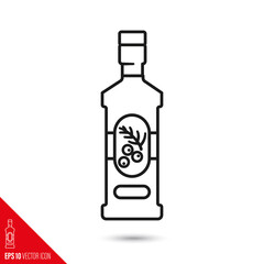 Gin bottle line icon vector