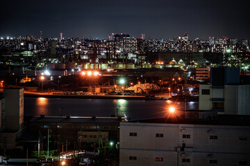 Fototapeta na wymiar 京浜工業地帯から見える東京の夜景