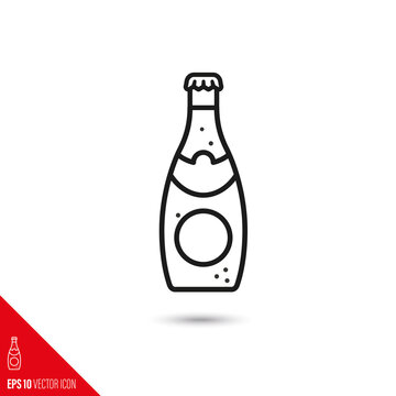 Tonic Water Bottle Line Icon Vector