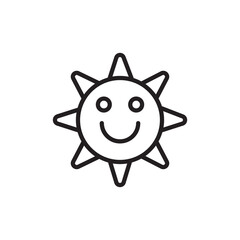 Smiling Sun icon in vector. Logotype