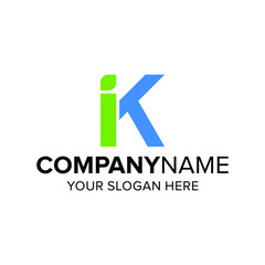 IK letter logo design vector