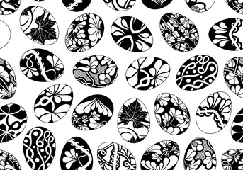 Easter eggs seamless illustration isolated on white