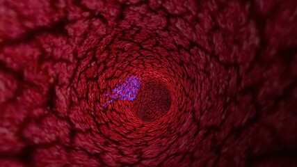 3d illustration of Virus Through A Vein Or Artery