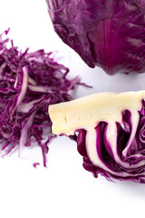 Obraz premium Red cabbage on white background
