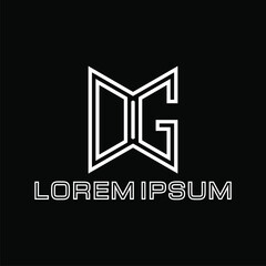 Initial Letter DG logo template in flat design monogram illustration