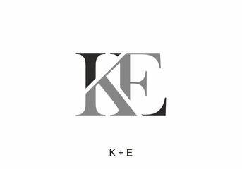 Black and grey of KE initial letter