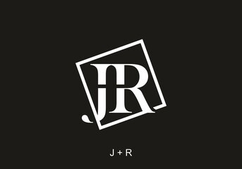 White and black of JR initial letter in square shape